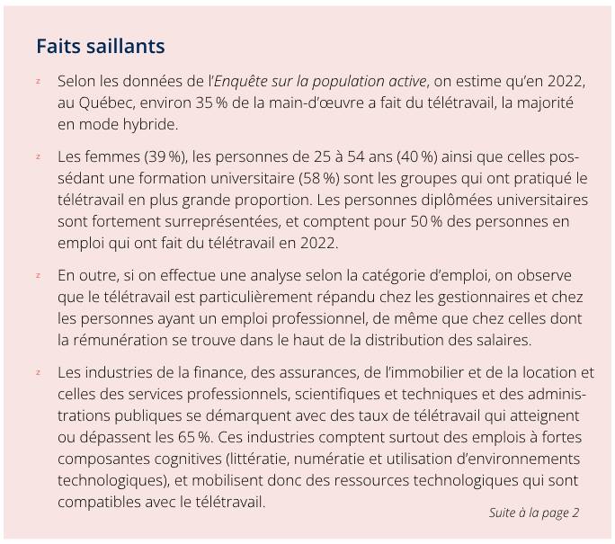 quoi retenir au sujet du télétravail